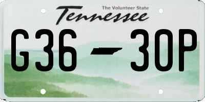 TN license plate G3630P
