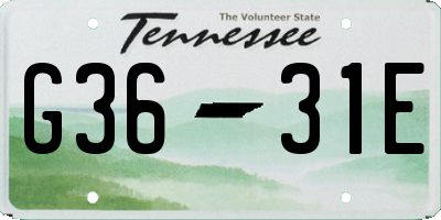 TN license plate G3631E