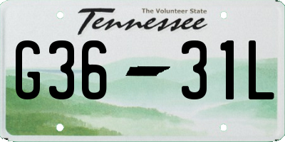 TN license plate G3631L