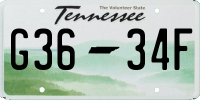 TN license plate G3634F