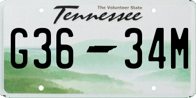 TN license plate G3634M