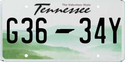 TN license plate G3634Y