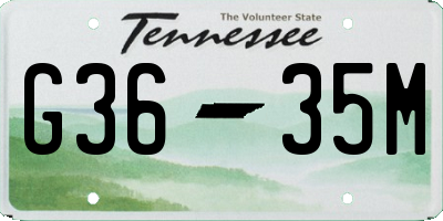 TN license plate G3635M