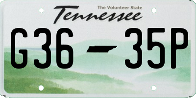 TN license plate G3635P