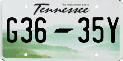 TN license plate G3635Y