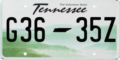TN license plate G3635Z