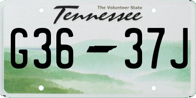 TN license plate G3637J