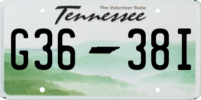 TN license plate G3638I
