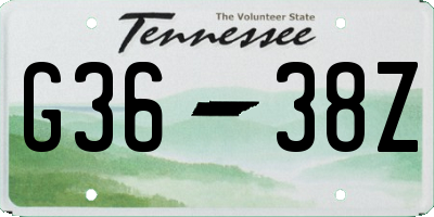 TN license plate G3638Z
