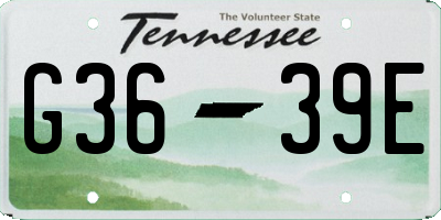 TN license plate G3639E