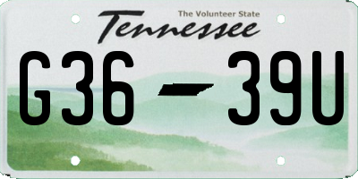 TN license plate G3639U