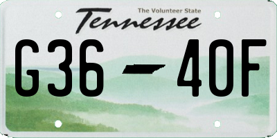 TN license plate G3640F