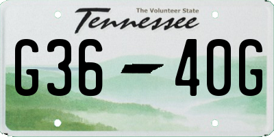 TN license plate G3640G