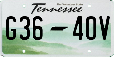 TN license plate G3640V