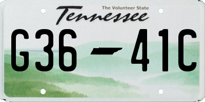 TN license plate G3641C
