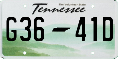 TN license plate G3641D