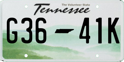 TN license plate G3641K