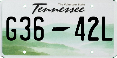 TN license plate G3642L