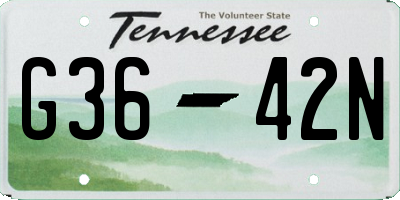TN license plate G3642N