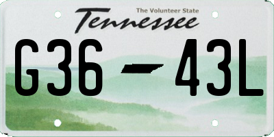TN license plate G3643L