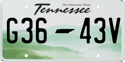 TN license plate G3643V