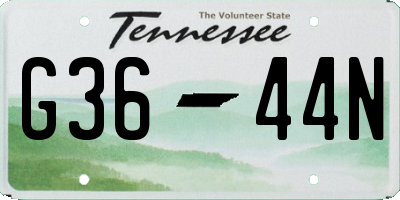 TN license plate G3644N