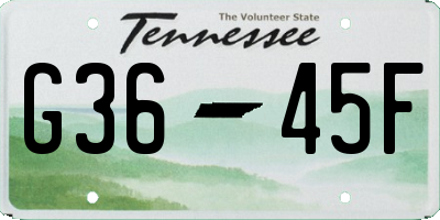 TN license plate G3645F
