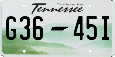 TN license plate G3645I