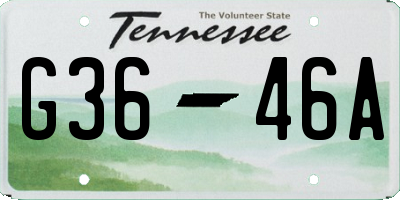 TN license plate G3646A