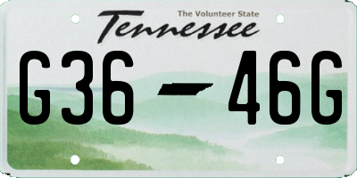 TN license plate G3646G
