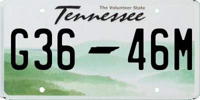 TN license plate G3646M