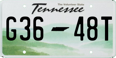 TN license plate G3648T