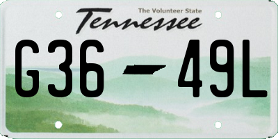TN license plate G3649L