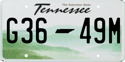 TN license plate G3649M
