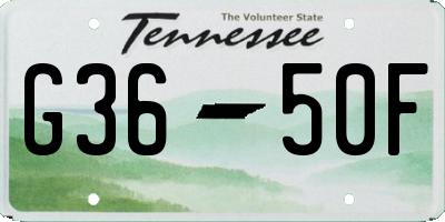 TN license plate G3650F