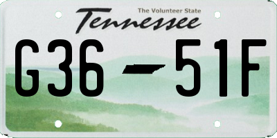 TN license plate G3651F