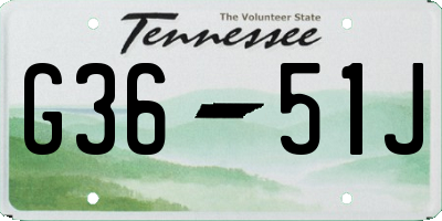 TN license plate G3651J