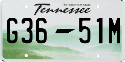 TN license plate G3651M