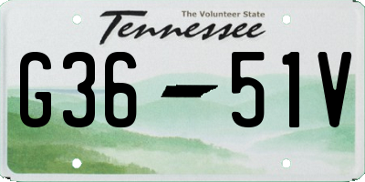 TN license plate G3651V