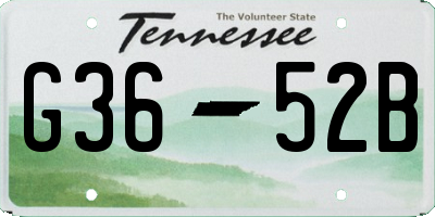 TN license plate G3652B