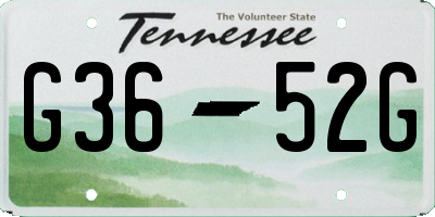TN license plate G3652G