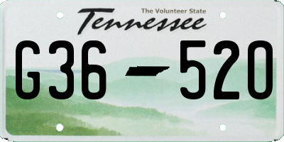TN license plate G3652O