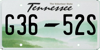 TN license plate G3652S