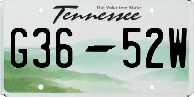 TN license plate G3652W