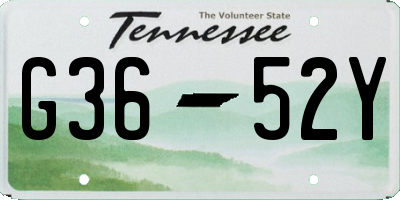 TN license plate G3652Y