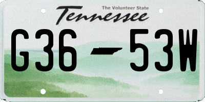 TN license plate G3653W