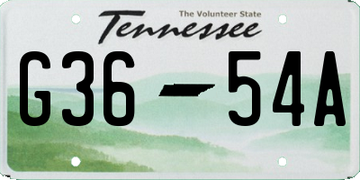 TN license plate G3654A