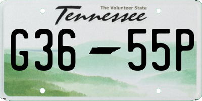 TN license plate G3655P