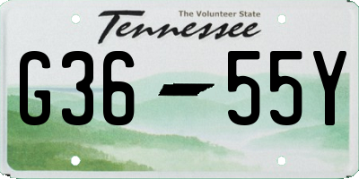 TN license plate G3655Y
