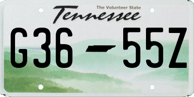 TN license plate G3655Z